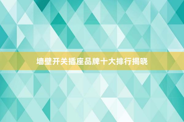 墙壁开关插座品牌十大排行揭晓